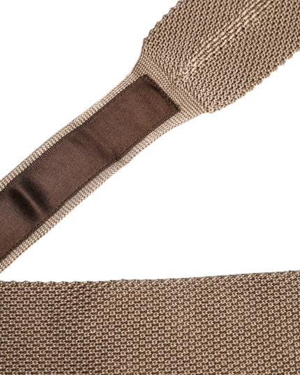 Dolce & Gabbana Brown Silk Adjustable Necktie Tie