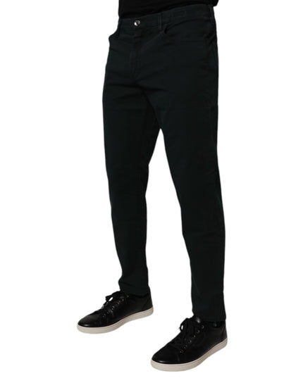 Dolce & Gabbana Dark Green Cotton Loose Men Denim Jeans