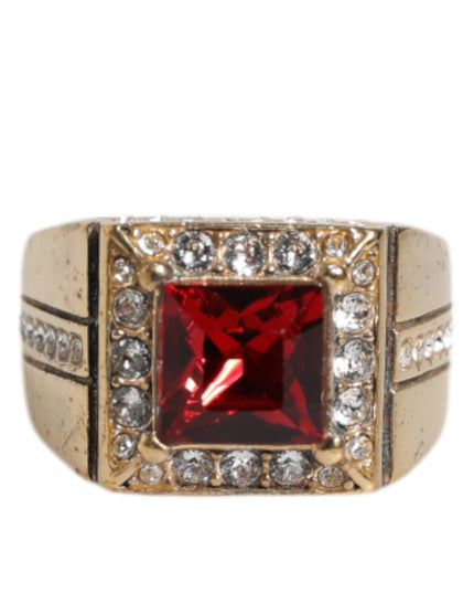 Dolce & Gabbana Gold Tone Sterling Silver 925 Crystals Ring