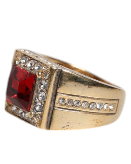 Dolce & Gabbana Gold Tone Sterling Silver 925 Crystals Ring