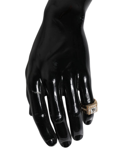 Dolce & Gabbana Gold Tone Sterling Silver 925 Crystals Ring