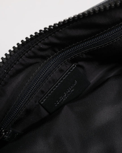 Dolce & Gabbana Black Gray Camouflage Logo Plaque Keyring Pouch Bag