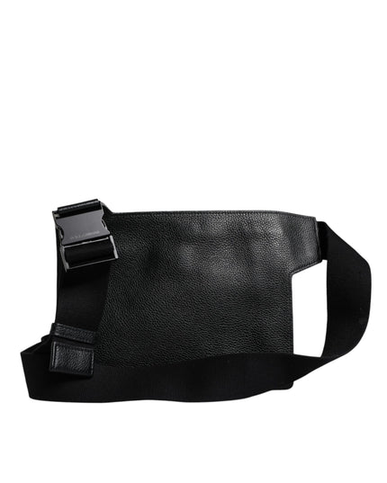Dolce & Gabbana Black Calfskin Leather Messenger Crossbody Bag