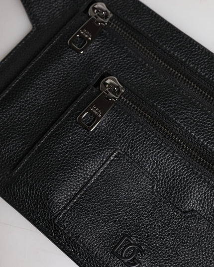 Dolce & Gabbana Black Calfskin Leather Messenger Crossbody Bag