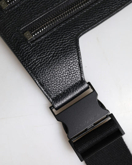 Dolce & Gabbana Black Calfskin Leather Messenger Crossbody Bag