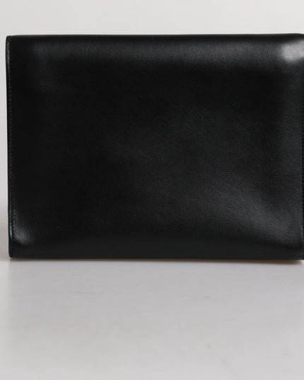 Dolce & Gabbana Black Leather Logo Plaque Document Briefcase Bag