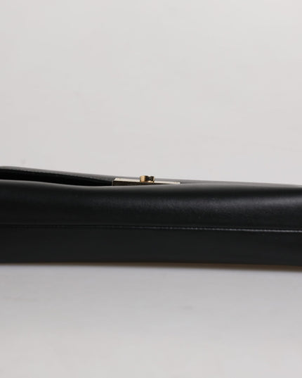 Dolce & Gabbana Black Leather Logo Plaque Document Briefcase Bag