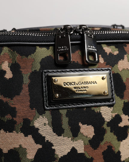 Dolce & Gabbana Multicolor Leopard DG Logo Belt Waist Fanny Pack Bag