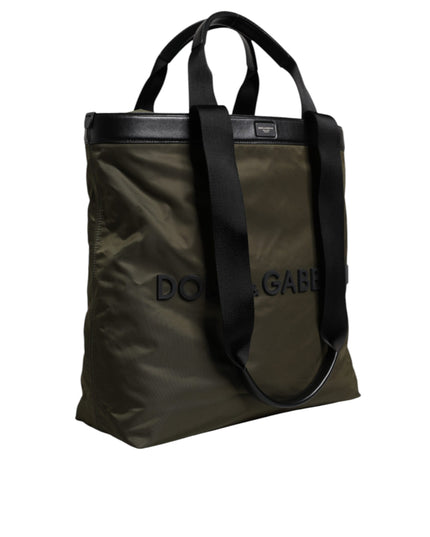 Dolce & Gabbana Military Green Nylon Shoulder Strap Tote Bag