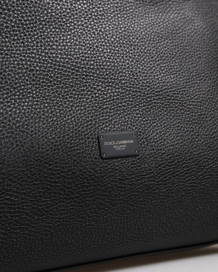 Dolce & Gabbana Black Calfskin Leather Hand Shoulder Duffle Bag