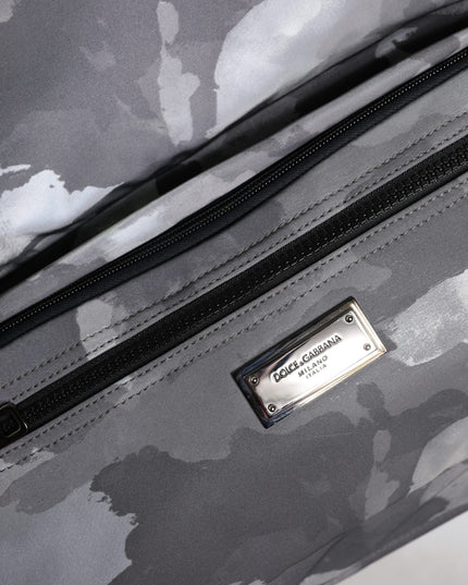 Dolce & Gabbana Gray Camo Cotton Multiple Compartments Tote Bag