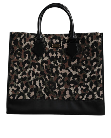 Dolce & Gabbana Multicolor Leopard Shopping Tote Shoulder Bag