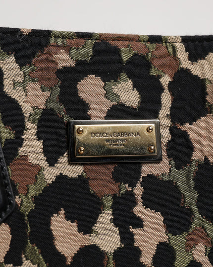 Dolce & Gabbana Multicolor Leopard Shopping Tote Shoulder Bag