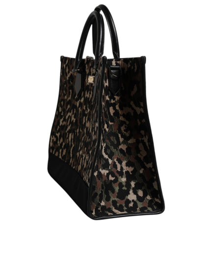Dolce & Gabbana Multicolor Leopard Shopping Tote Shoulder Bag