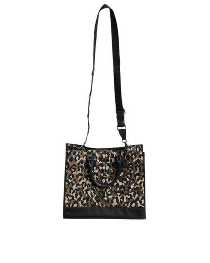 Dolce & Gabbana Multicolor Leopard Shopping Tote Shoulder Bag