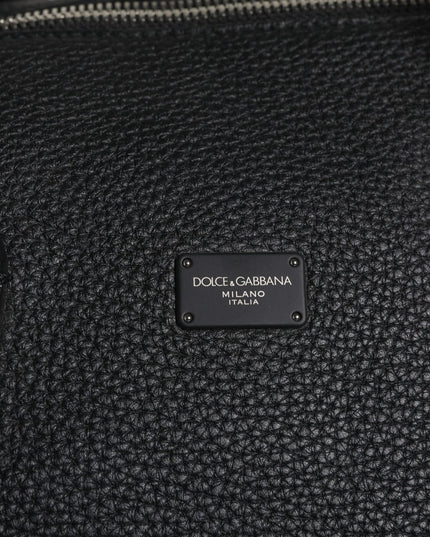 Dolce & Gabbana Black Calfskin Leather Hand Shoulder Duffle Bag