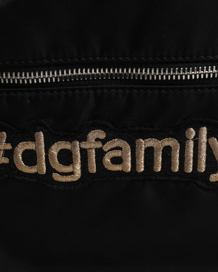 Dolce & Gabbana Black Nylon #DGFAMILY Embellished Backpack VULCANO Bag