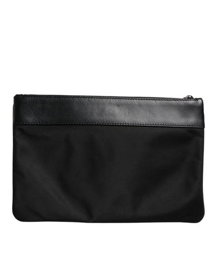 Dolce & Gabbana Multicolor Leopard Jacquard Print Logo Plaque Pouch Bag