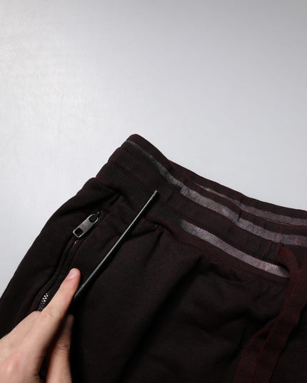 Dolce & Gabbana Maroon Cotton Logo Plaque Men Bermuda Shorts