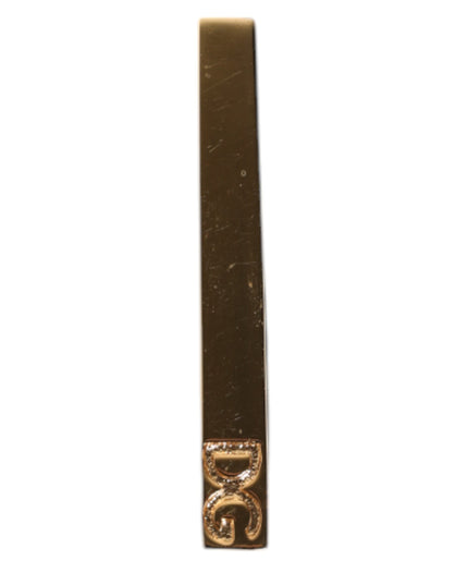 Dolce & Gabbana Gold Tone Brass Logo Branded Tie Clip Bar