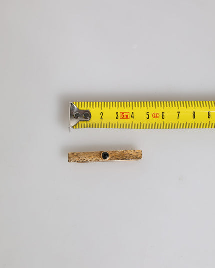 Dolce & Gabbana Black Sapphire Gold Tone Brass Tie Clip Bar