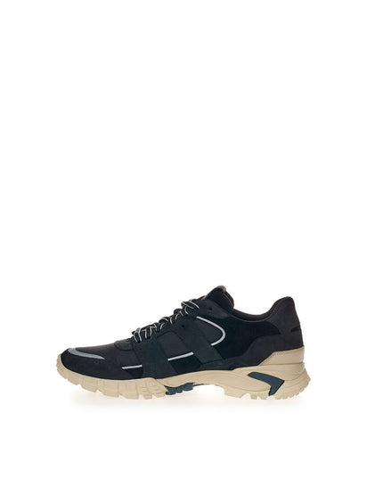 Lardini Black Suede Leather Athletic Sneakers