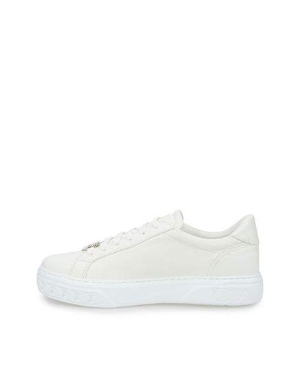 Casadei Sleek White Leather Sneakers