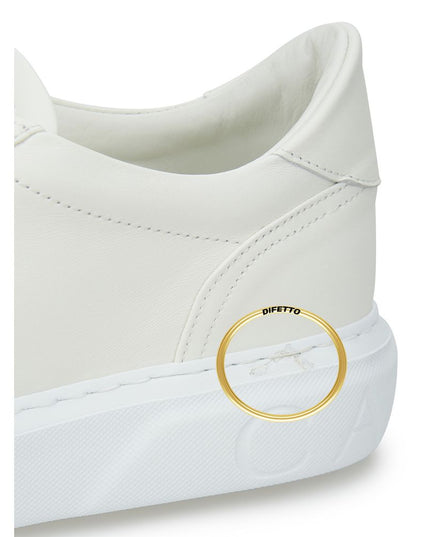 Casadei Sleek White Leather Sneakers