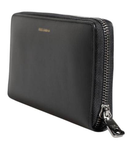 Dolce & Gabbana Black Blue Exotic Leather Embossed Continental Wallet