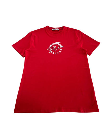 Trussardi Beachwear "Red Cotton Men T-Shirt"