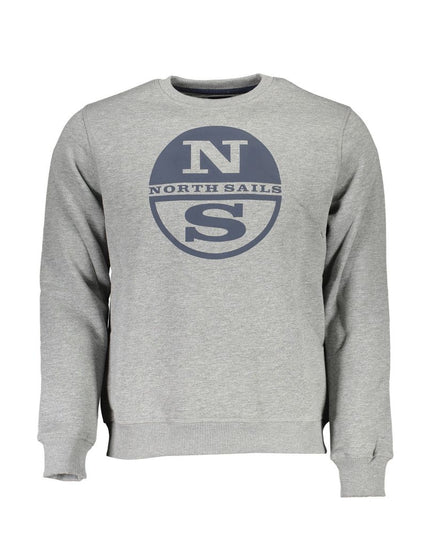 North Sails Gray Cotton Men Sweater