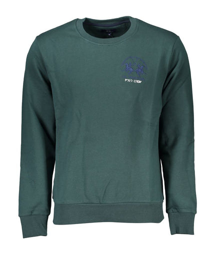 La Martina Green Cotton Men Sweater