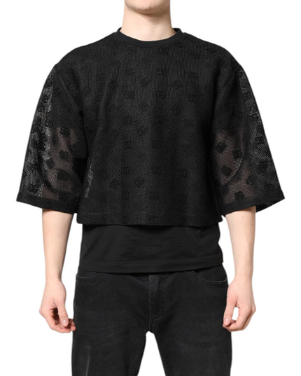 Dolce & Gabbana Black See Through Logo Short Sleeves T-shirt