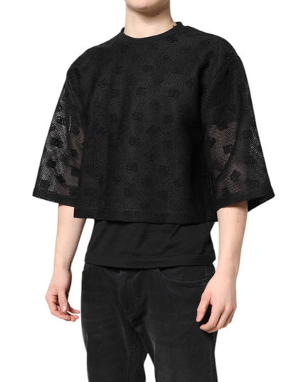 Dolce & Gabbana Black See Through Logo Short Sleeves T-shirt