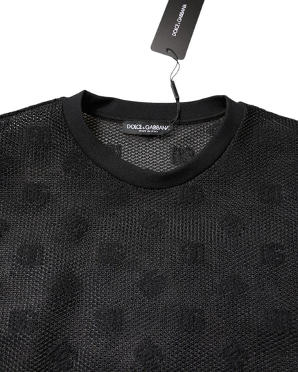 Dolce & Gabbana Black See Through Logo Short Sleeves T-shirt