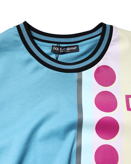 Dolce & Gabbana Multicolor Printed Logo Short Sleeve T-shirt