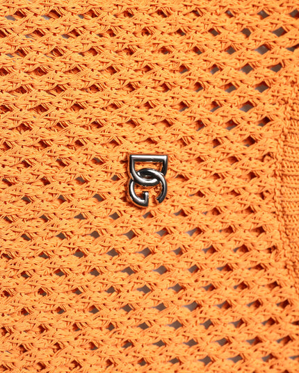 Dolce & Gabbana Orange Cashmere Round Neck Sleeveless T-shirt