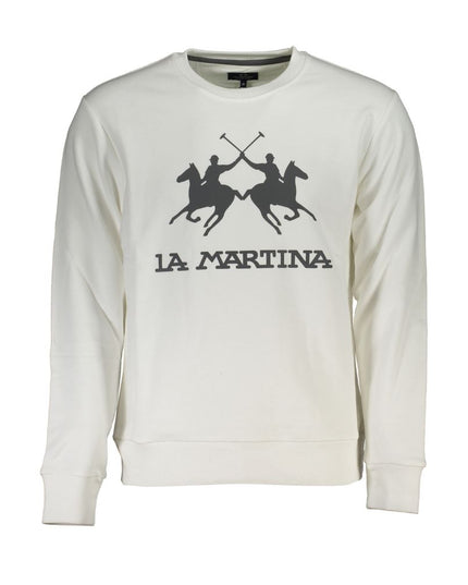 La Martina White Cotton Men Sweater
