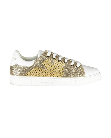 Emporio Armani Gold Polyester Women Sneaker