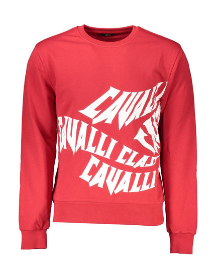 Cavalli Class Red Cotton Men Sweater