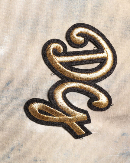 Dolce & Gabbana Beige Tie Dye DG Embroidery Cropped T-shirt