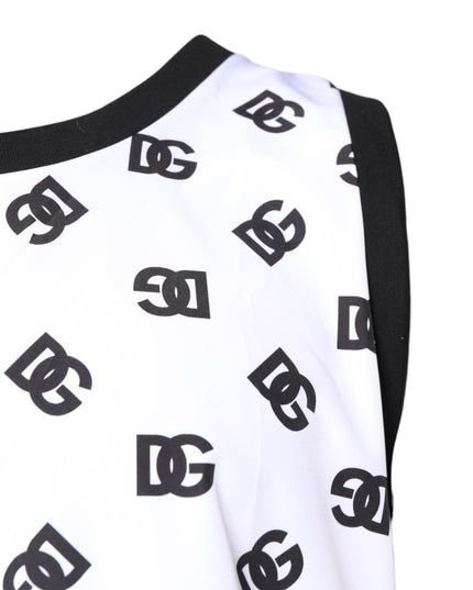 Dolce & Gabbana White Polyester Sleeveless DG Logo T-shirt