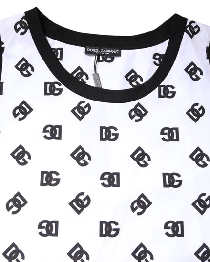 Dolce & Gabbana White Polyester Sleeveless DG Logo T-shirt