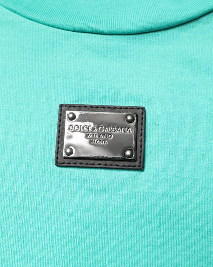 Dolce & Gabbana Green Sleeveless Logo Round Neck T-shirt