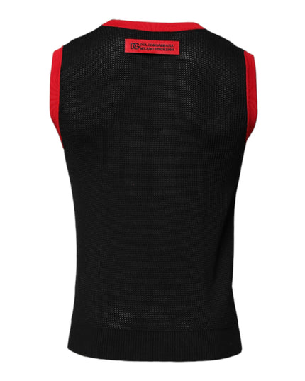 Dolce & Gabbana Black Cotton Slim Fit Round Neck T-shirt