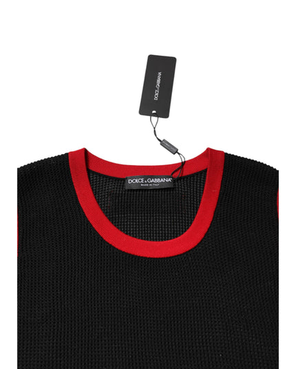 Dolce & Gabbana Black Cotton Slim Fit Round Neck T-shirt