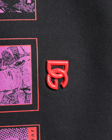 Dolce & Gabbana Black Cotton Graphic Print Crew Neck T-shirt