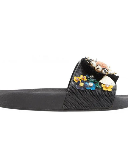 Dolce & Gabbana Black Calfskin Women Sandal