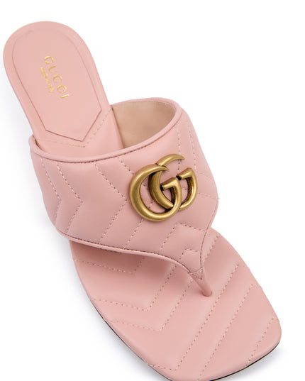 Gucci Mystic Pink Nappa Charlotte Leather Sandals