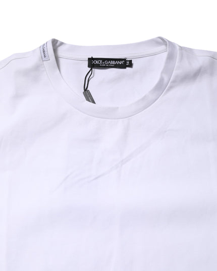 Dolce & Gabbana White Cotton Short Sleeves Crew Neck T-shirt